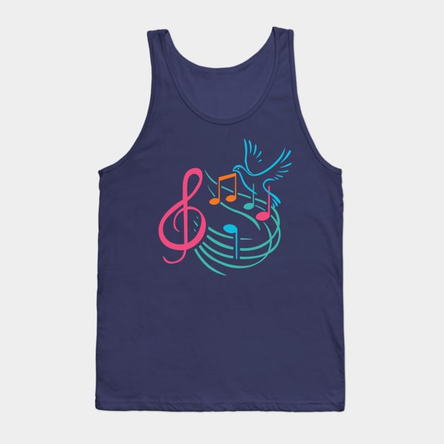 G notes and Dove Bird Tank Top by GambarGrace